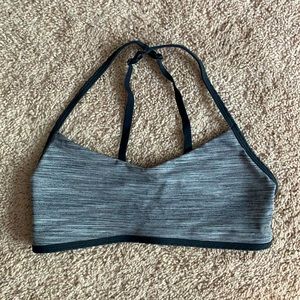 Lululemon Sports Bra Grey & Black w Caged Back - 6